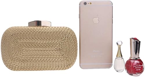 Miniatura 8 de WANLIAN Bolso de mano de paja para mujer, bolso de noche de verano, bolso de playa, bolsa de paja tejida