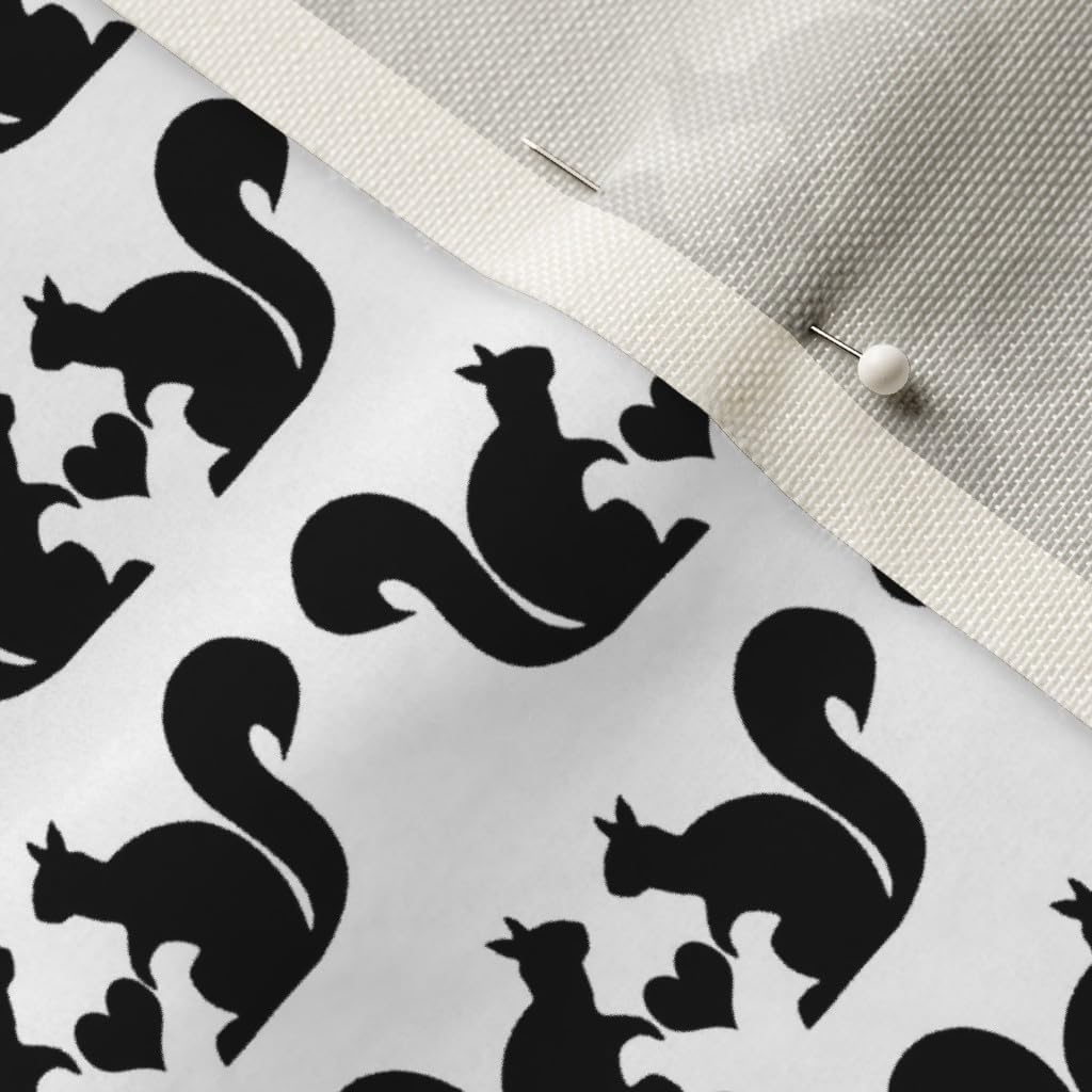 Spoonflower Fabric - Squirrel Black White Fall Autumn Kids Cute Squirrels Printed on Upholstery Velvet Fabric Fat Quarter - Upholstery Home Decor Bottomweight Apparel