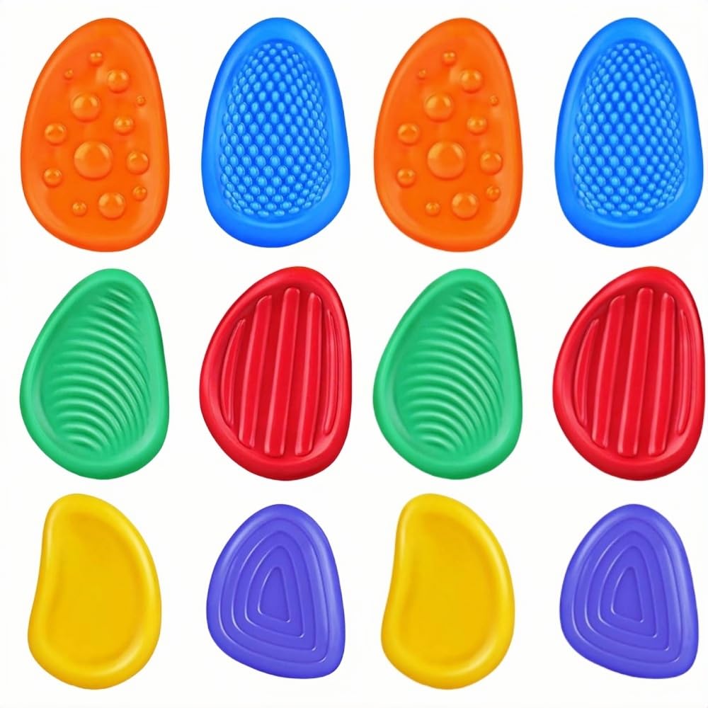 SDXCJY 12 PCS Toys Sensory Stone for Kids extured Soft Worry Stone Autism Sensory Toys, Stress Relief