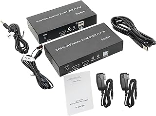 2023 20-60kHz 20Km HDMI KVM Fiber Extender 1080P@60Hz IP Ethernet Direct 1 to 1 Extender Switch Splitter for Mouse Keyboard