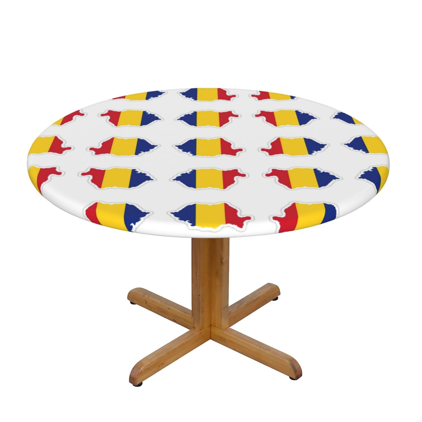 Romania Flag Map Print Oxford Wipeable Tablecloth Oil-Resistant Outdoor Table Cover Reusable Birthday Table Protector