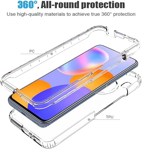 Miniatura 3 de Funda transparente compatible con Huawei Y9A/Enjoy 20 Plus 5G FRL-L22 con protector de pantalla de vidrio templado, bonito protector de cristal a