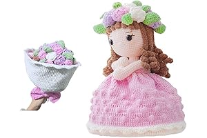 Handmade Bridal Wedding Bouquet - Crochet Bride Princess Holding Flowers