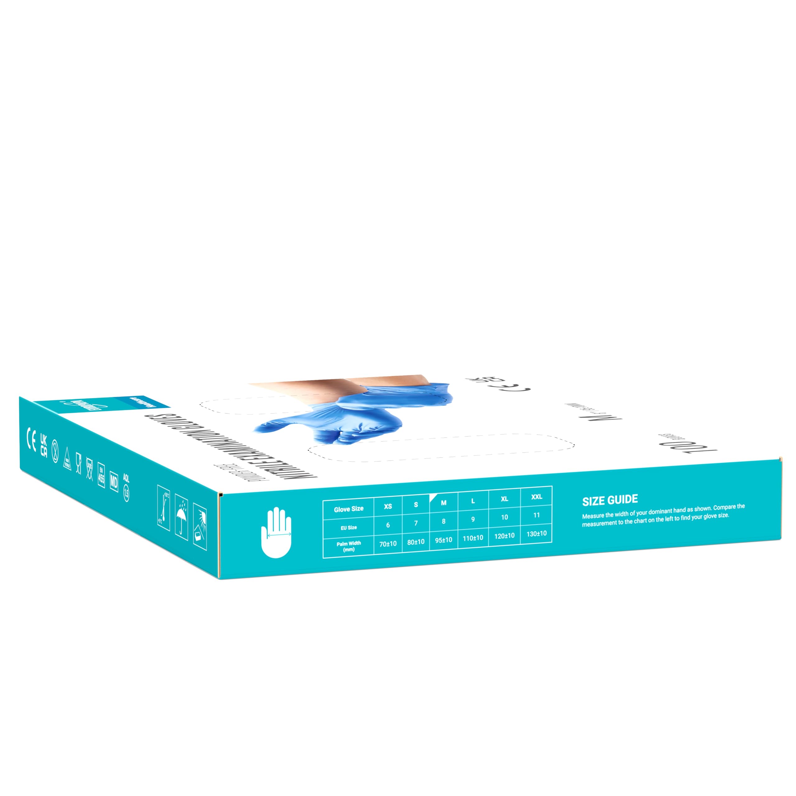 EUROPAPA® 2000 Stück (20x100) Nitrilhandschuhe Box Einweghandschuhe, Einmalhandschuhe, Untersuchungshandschuhe, puderfrei, ohne Latex, unsteril, latexfrei, disposible gloves (M, Ocean Blau)