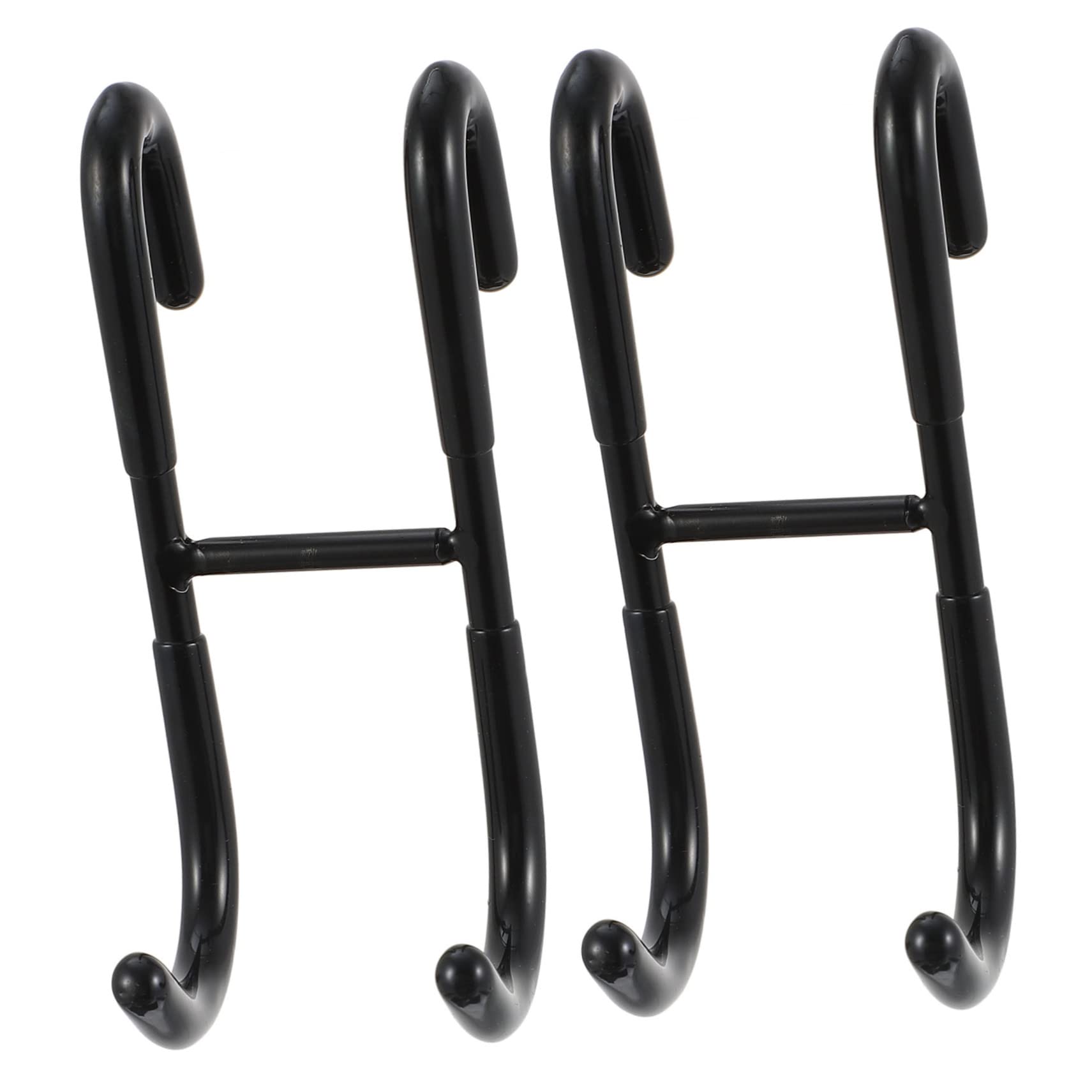 Cabilock Ganchos de Puerta de Acero Inoxidable Negro, 3 Piezas, sin Perforaciones, Diseño para Colgar Toallas y Ropa, Ahorro de Espacio, Baño y Cocina