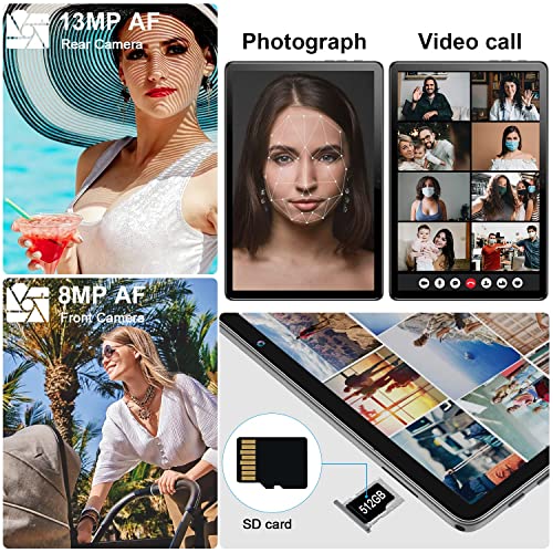 Zonko 2023 Newest 2 In 1 Tablet 128Gb Storage+1Tb Expand 10 Inch Android Tablet Pc, Octa Core Processor, Hd Touchscreen,13Mp Dual Camera, Gms Tablet With Keyboard Case Mouse #TOP6