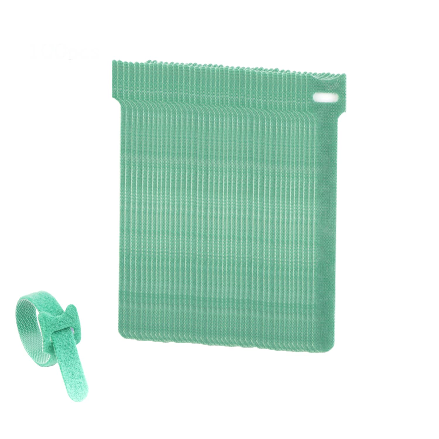 100pcs 6 Inch Adjustable Cord Ties, Fastening Cable Organizer Management Straps Hook Loop Cord Organizer Wire Ties, Green