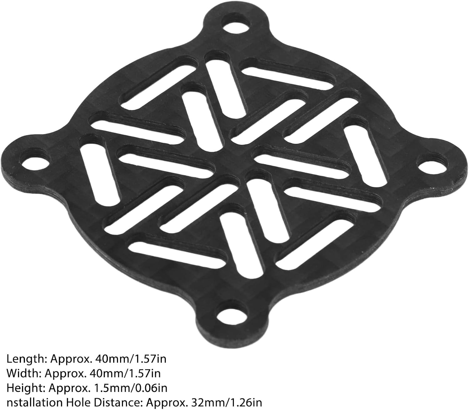 Alomejor RC Fan Guard,Carbon Fiber Protective Easy Installation Cooling Guard 40x40mm for RC Cars Drones ESC Motor Systems