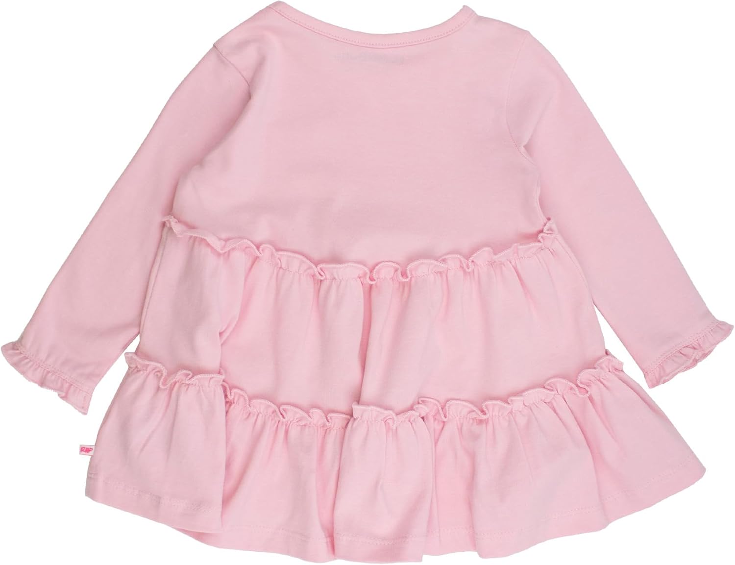 RuffleButts® Baby/Toddler Girls Long Sleeve High Low Flowy Ruffle Tunic Top