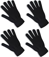 2 Pairs Black Winter Knit Gloves for Men Women - Warm Soft Lining, Breathable Cold Weather Hand Warmers Mittens