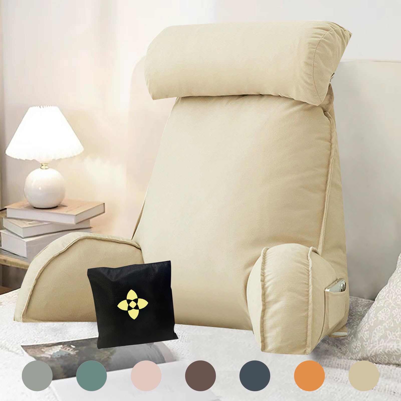 Capybara-Lesekissen – Ergonomische Rückenstütze Mit Armlehnen, 60x40 Cm, Für Bett, Sofa, Reisen – Erwachsene & Kinder Kissen Für Fernsehen