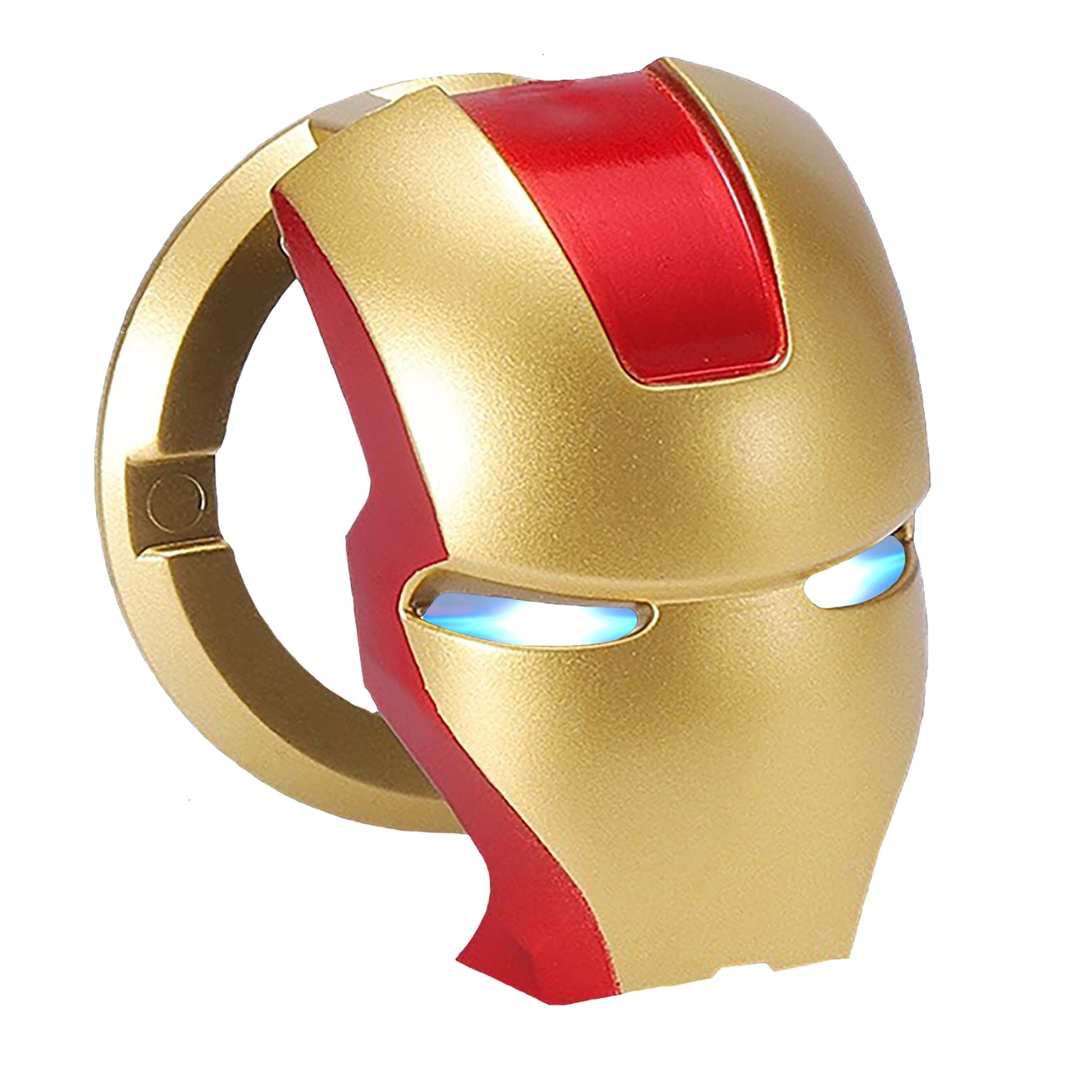 Car Engine Start Button Cover,ABS General Motors Ignition Switch Decorative Cover,Iron Man car Start Ring with Scratch Resistant Decorative Stickers(Gold red)