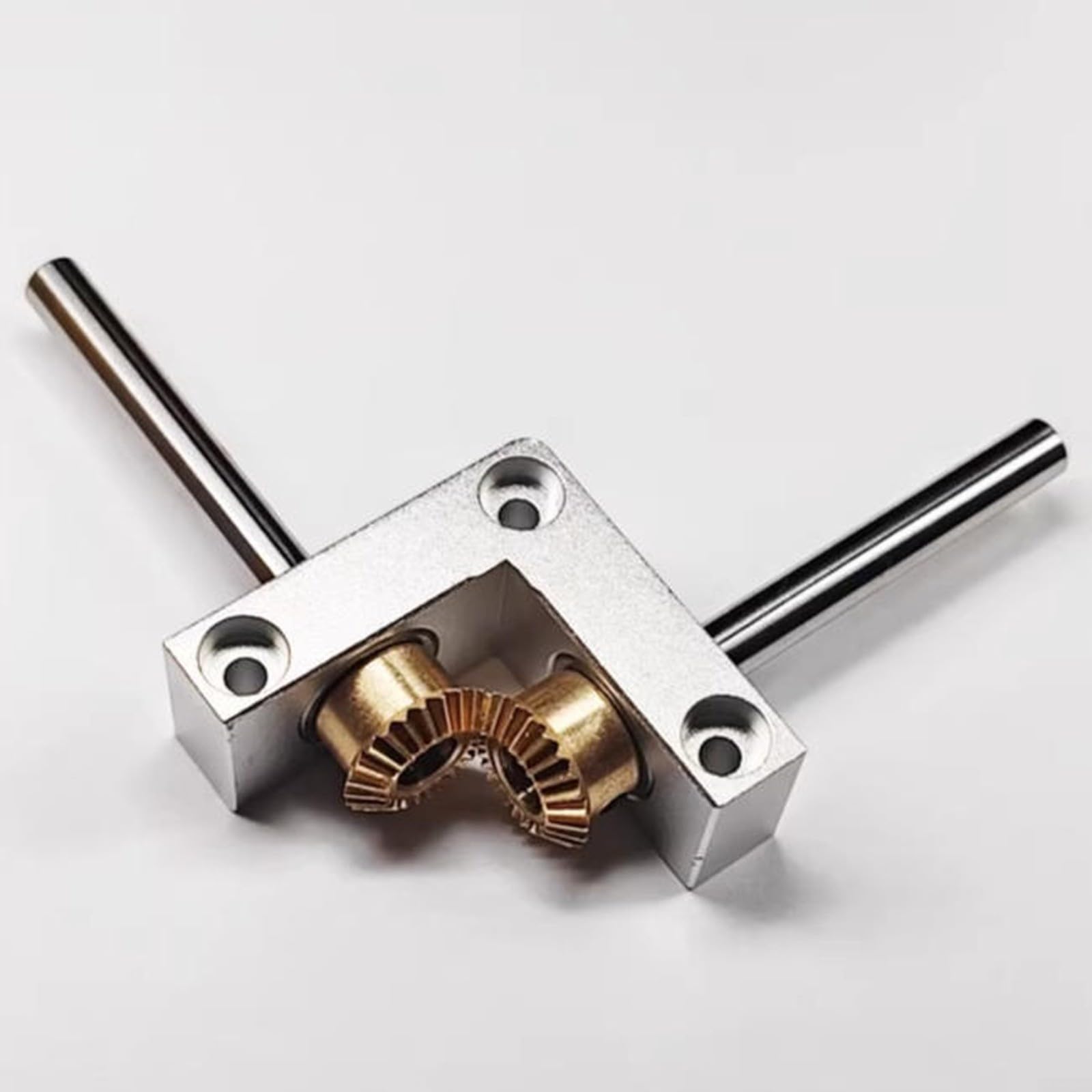 Für Mini-Winkelgetriebe, 1:1 Übersetzung, 4/5 mm, Doppelwellen-Aluminiumlegierung, Doppellager-Unterstützung für DIY-Modellgetriebe (5 mm bis 4 mm)