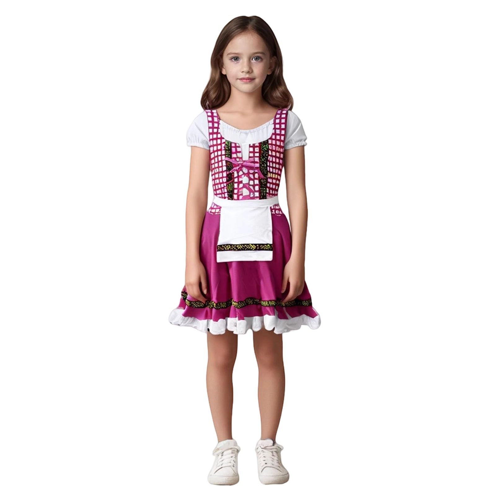 Dirndl Mädchen Bayerisches Trachtenkleid Cosplay Set Mit Schürze Für Mädchen 4 14 Jahre Perfekt Für Oktoberfest Mottoparty Bühne Dirndl Tracht