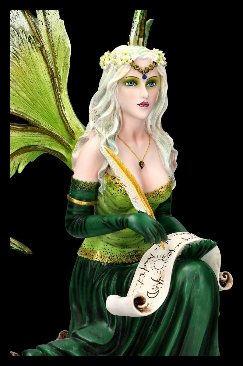 Figuren Shop GmbH Große Feen Fantasy-Figur - Prinzessin Gaia Feenfigur, Engel, Dekofigur, Dekoartikel, mit dekorierten Halbedelsteinen, H 51 cm