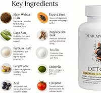 Vista 2 de Detoxify Limpieza Avanzada - Fórmula Herbal de Semilla de Papaya y Nuez Negra - Apoyo para la Salud Intestinal con Fibra de Chlorella, Psyllium