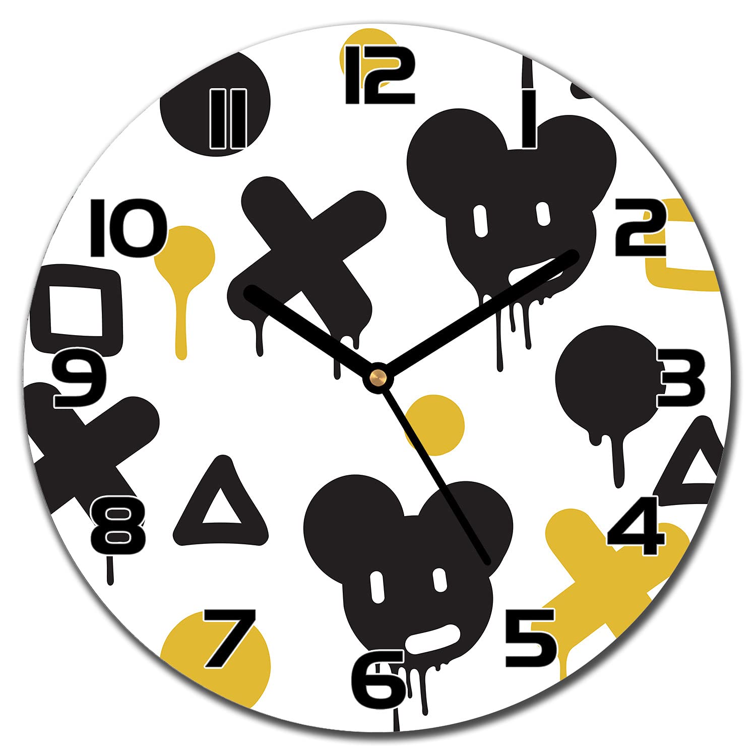 Horloge en verre 30 cm graffiti moderne pour cuisine et salon tendance