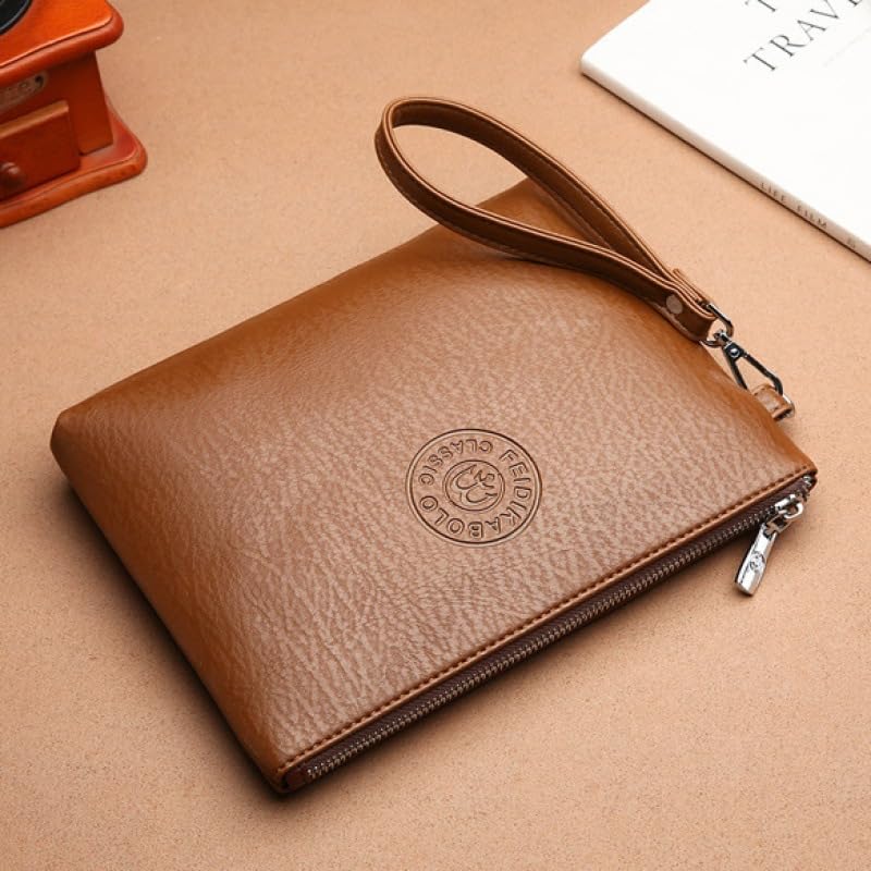 Image of Mens Clutch Bag Man Purse Handbag 9.5-11 inches Large Hand Bag Big Clutch Wallet