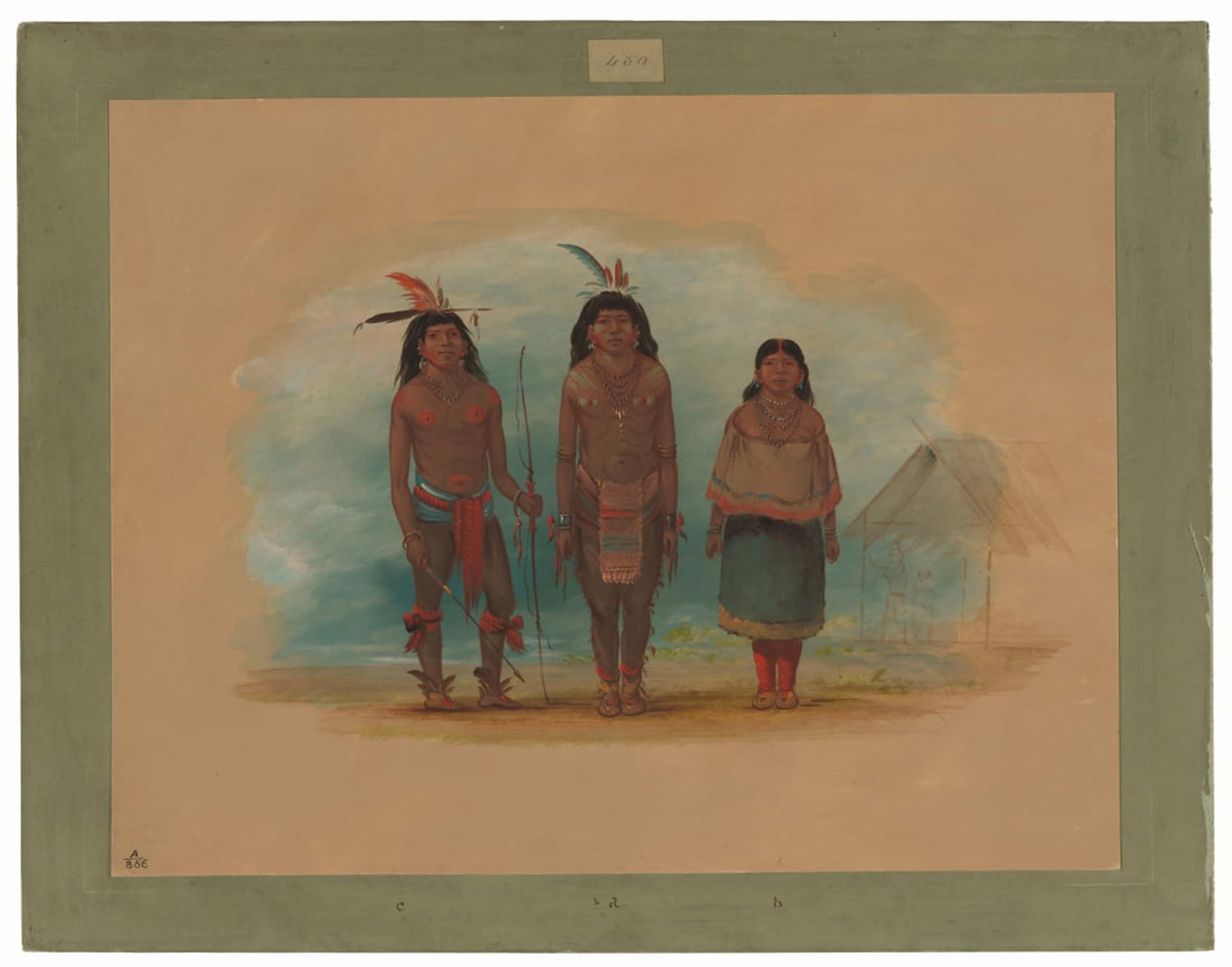 POSTERIIk Famous Modern Artwork Art Mural Three Taruma Indians by George Catlin Oil Paintings Pictures for Home Decor 60x90cm