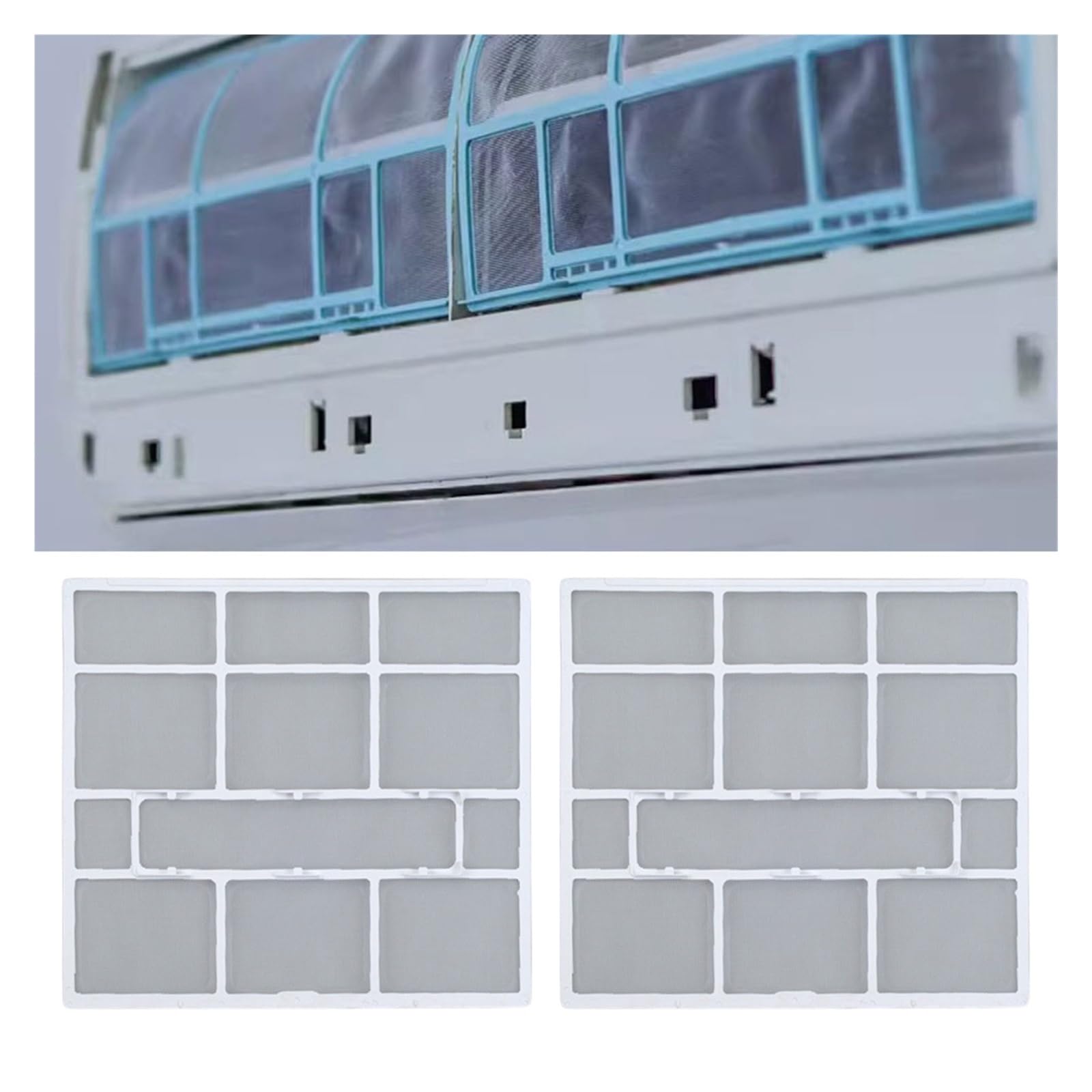 2Pcs/Set Plastic Air Conditioner Filter Mesh Indoor Unit Hanging Dust Screen Household Air Conditioning Filter Accessories(30.7X28.5cm)