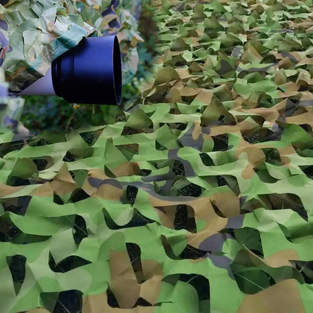 Tarnnetz Bundeswehr Tarnung Net 1m 1.5m 2m 4m 5m 6m 7m 8m 9m 10m 12m 14m 15m 16m 20m Camouflage Netz Wald Jagd draußen Sichtschutz(Größe:10x10m)