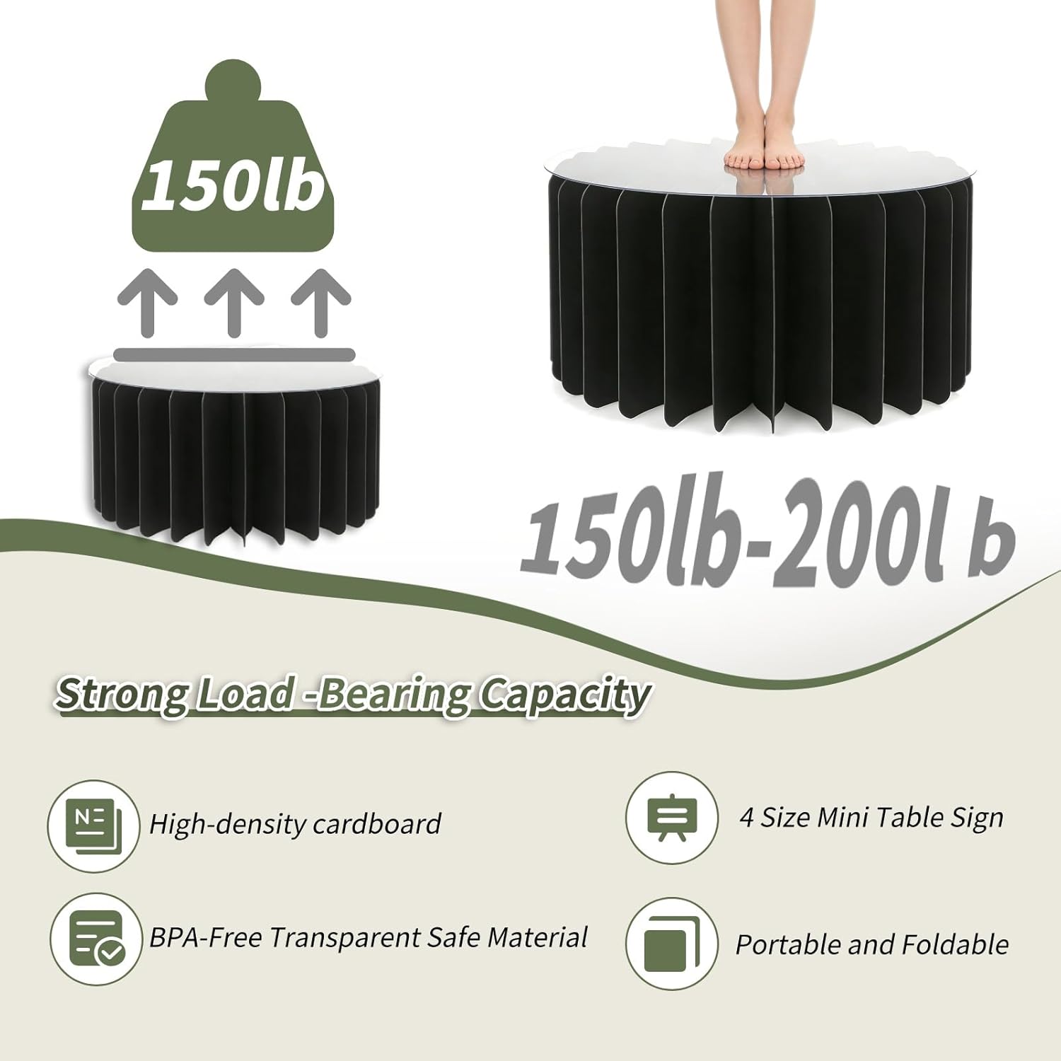 4 Pack Buffet Risers Food Risers for Buffet Table Acrylic Risers Display Stands Tall Cake Stands Cylinder Stands for Party Pedestal Cake Stand Dessert Table Display Set Cupcake Stands Cupcake Display (black, 4)