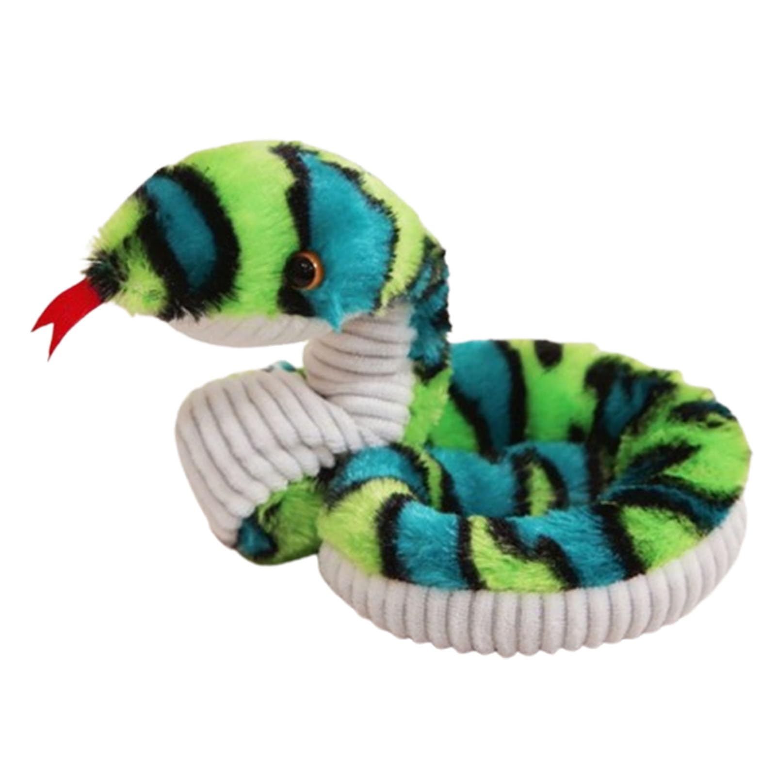 Snake Plush Toy, Lifelike Weighted Spotted Snake Soft Toy, Snake Teddy Stuffed Animal, Anaconda Fake Snakes Pillow Doll, Python Plush Doll Gifts For Kids Birthday Decoration Prank Props (Green,35cm)