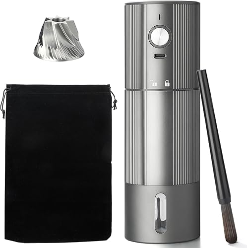 Molinillo de café eléctrico portátil con fresas cónicas con 45 configuraciones ajustables, molinillo de café inalámbrico con fresas para espresso,