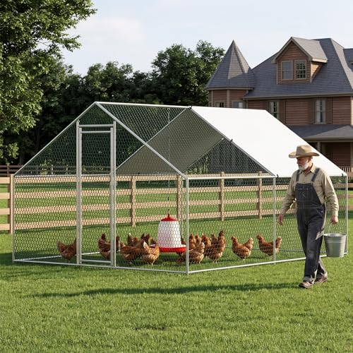 Large Chicken Coop Walk-in Run with Cover and Lock