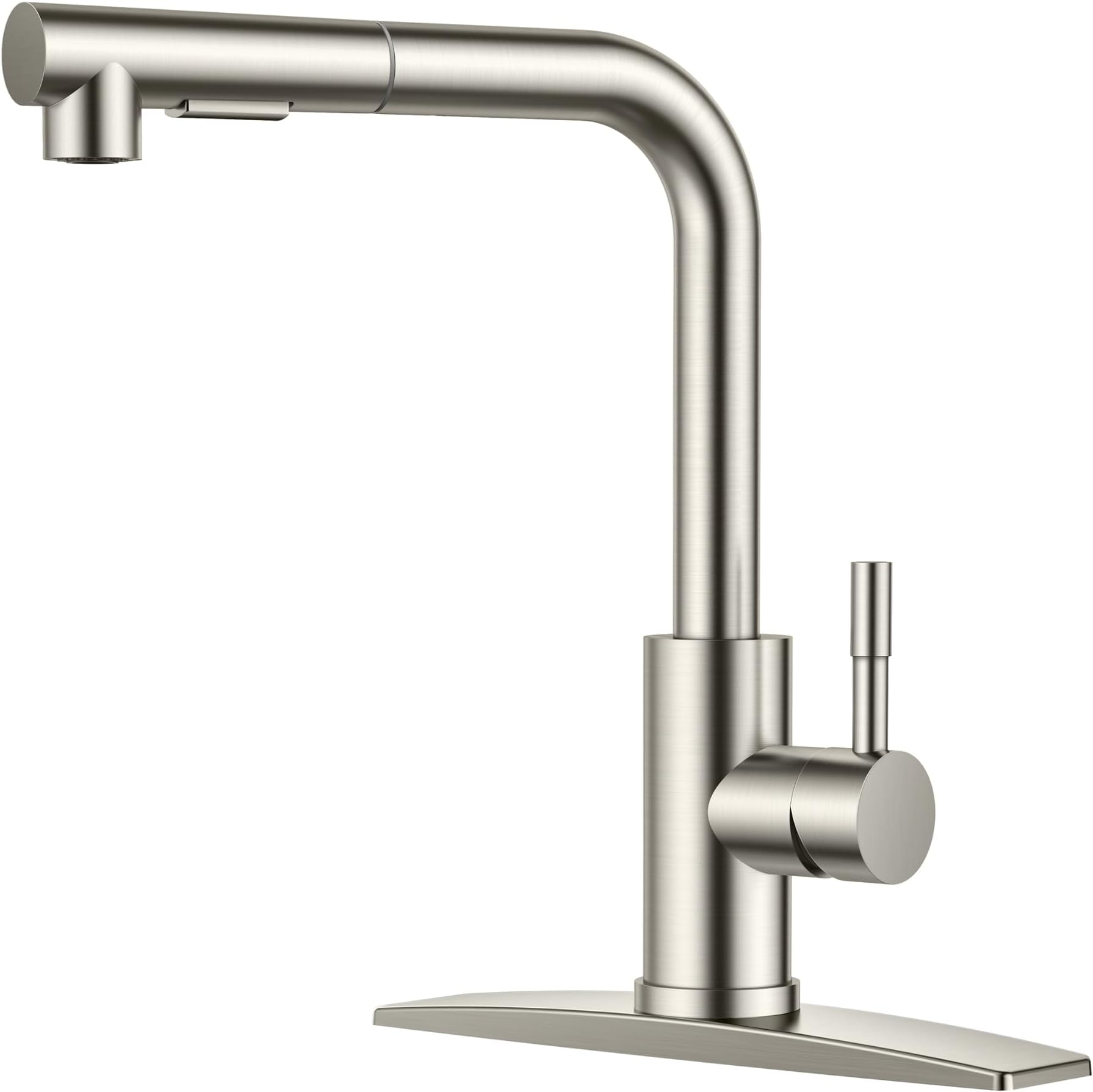FORIOUS Kitchen Faucets Pull Down Sprayer Brushed Nickel Stainless ...