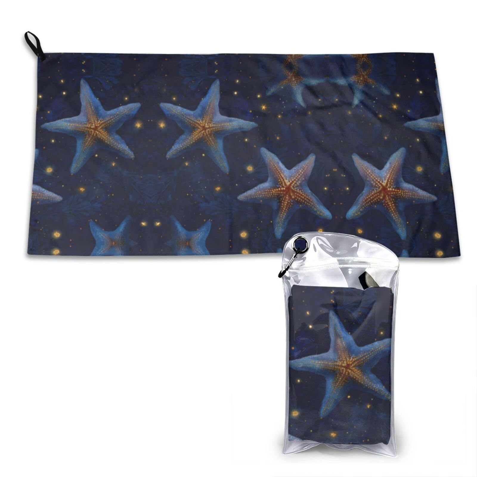 Wxwjshmgc White Starfishs Print Cooling Towel, Gym Towel,Cooling Towels For Neck, Soft Breathable Travel Cool Towel,Sports Towels For Gym,Camping