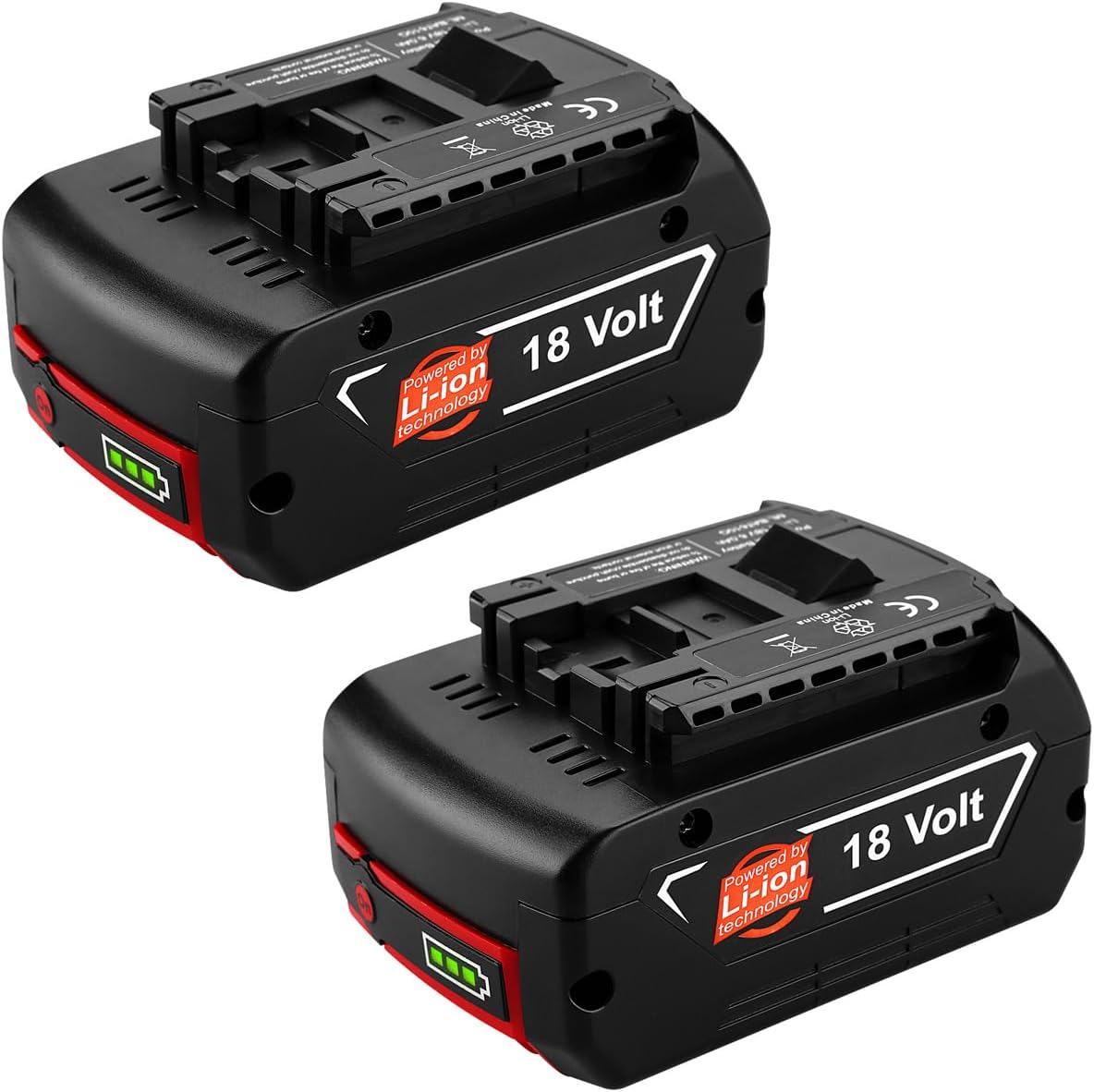 Professional Replacement Battery for Bosch BAT609 BAT609G BAT610G BAT611 BAT612 BAT618 BAT618G BAT619 BAT619G BAT622 BAT620,for Bosch 18V Cordless Power Tools（6000mAh, 2 Pack）