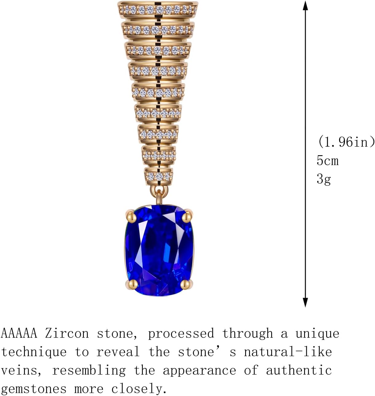 S925 Sterling Silver posts Sapphire Blue Red Crystal Earrings for Women Vintage Rhinestone Dangle Drop Earrings Cubic Zirconia 14K Gold Plated Earrings Fashion Jewelry for women - Image 4