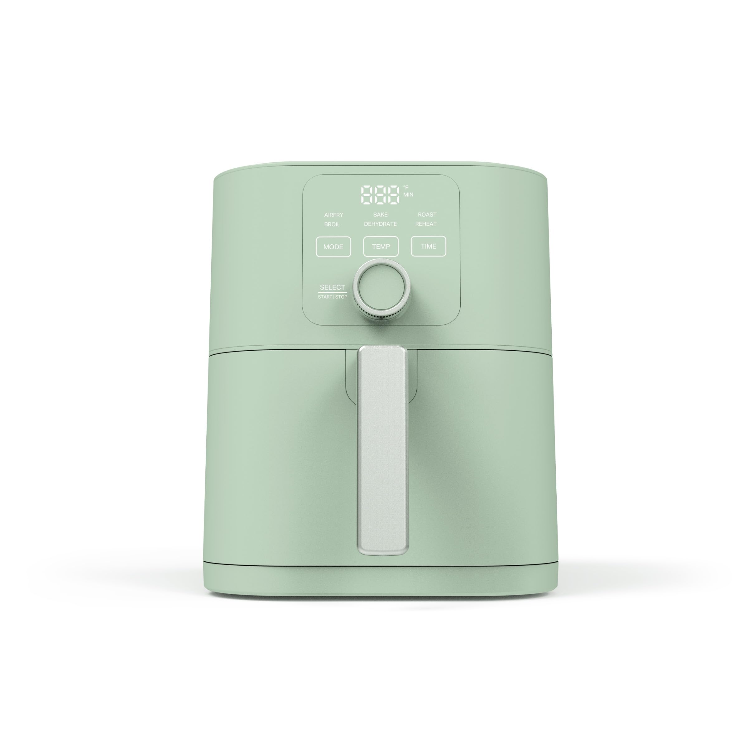 Martha Stewart 6QT Air Fryer, 6-in-1, Bake, Broil, Roast, Air Fry, Dehydrate, Reheat, Ceramic Non-Stick Basket, Crispy Results Fast, 400°F Max Temp, Shake Reminder, Honeydew Green