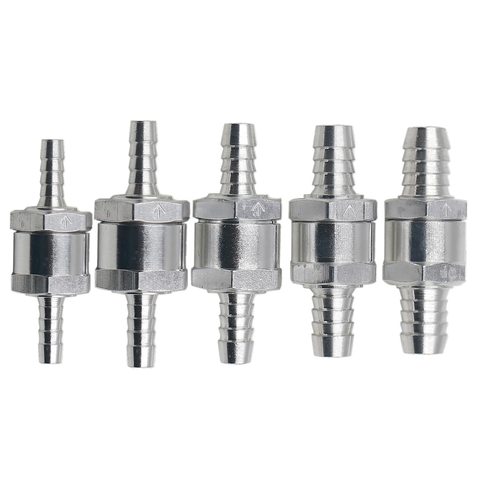 Válvula Antirretorno Unidireccional 5 Piezas Válvula de Retención de Combustible Valvula Anti Retorno Agua Válvula Antirretorno de Aluminio para Automóvil, Barco, Helicóptero (4mm 6mm 8mm 10mm 12mm)