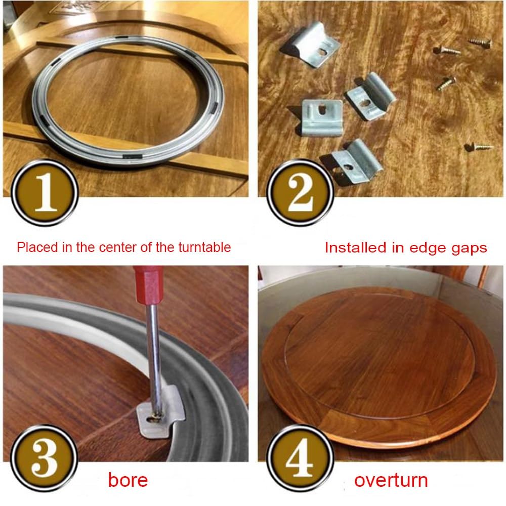 HCZION Cuscinetto Per Giradischi Per Impieghi Gravosi, Cuscinetto Rotante Rotondo Cuscinetti Lazy Susan, Base Con Piastra Girevole Liscia, Base Per Giradischi Con Rotazione A 360° Base In Lega Di Allu