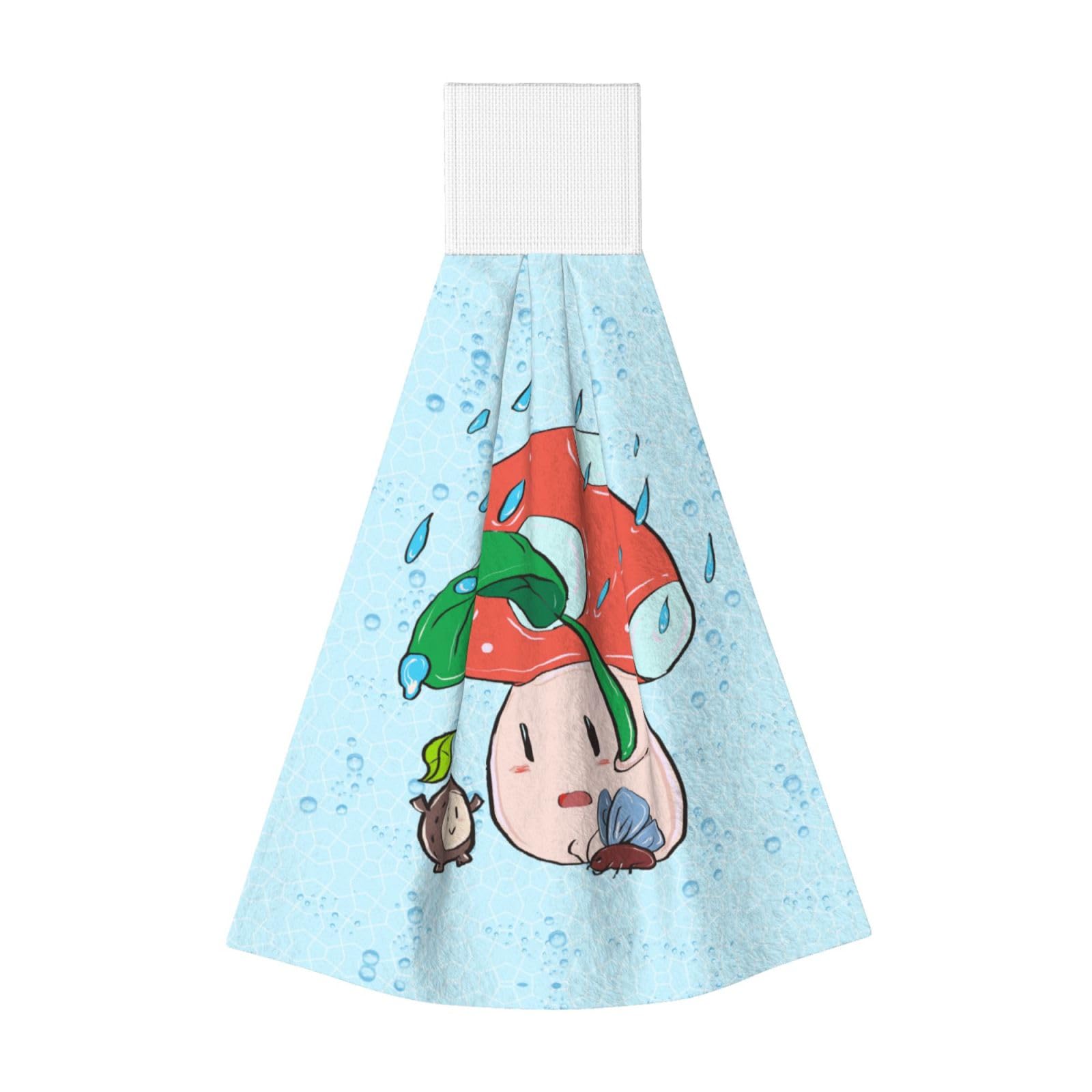 Sunflower seeds and mushroom Highly Absorbent Dish Towels Soft Coral Fleece Wipe