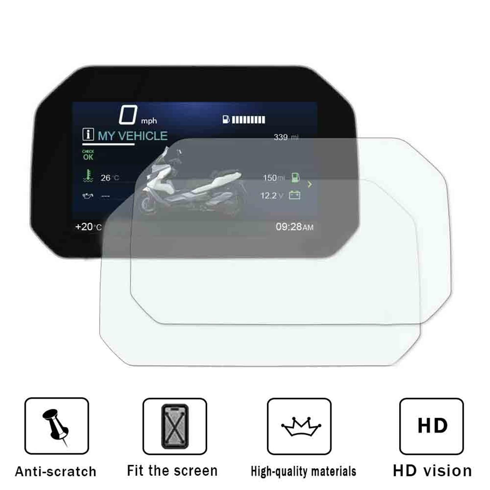 Compteur Vitesse Moto Scratch Film Protecteur d'écran pour tableau de bord de moto, pour BMW R 1250 GS R1250GS R1200GS R1200 R1250RS R1250R 2023 Tableau Bord Protecteur d'écran
