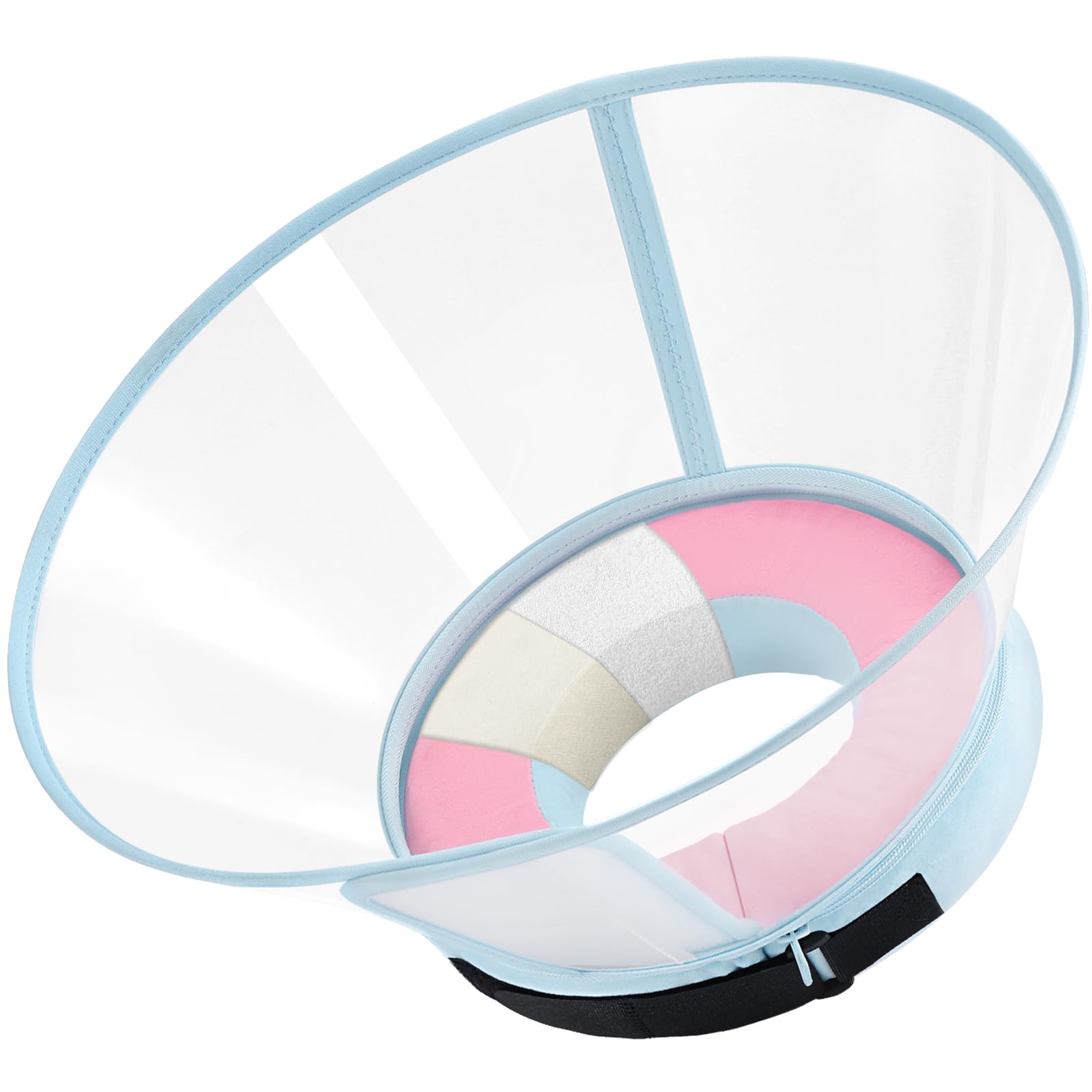 Soft Dog Cone Collar, Sponge Core Dog Donut Collar, Inflatable Dogs Collars after Surgery Alternative, Transparent Buster Collars for Dogs Prevent Licking,Breathable Recovery Neck Cones (Pink, Size 6)