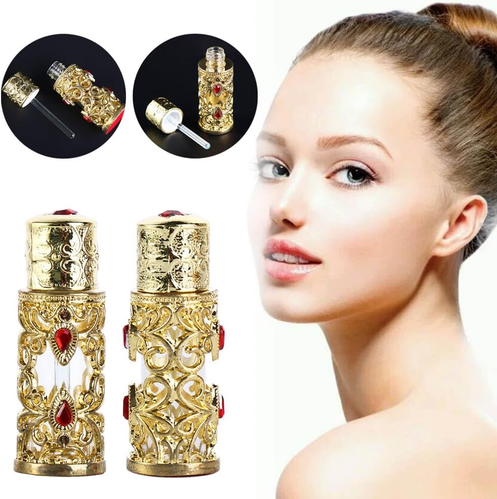 Leadigol 3pcs Perfume Bottles - Essential Oil Bottles with Metal & Alloy Dropper Refillable for Travel & Gifts