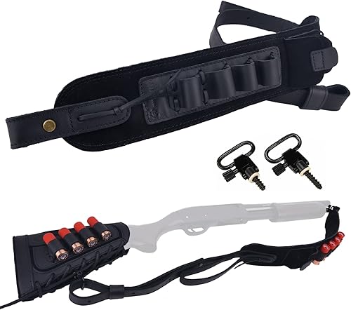 Soporte de munición de cuero para rifle con asa de asa, correa de cartucho de pistola para 45-70 .30-30 .30-06 .357 .38 .35