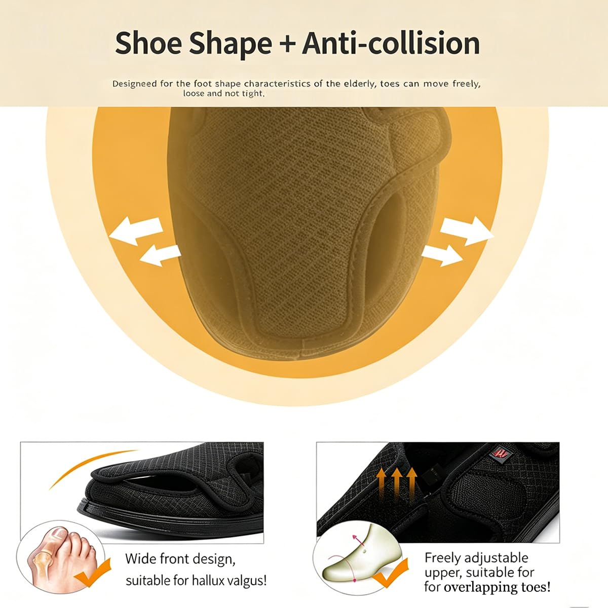 Pantofole per Diabetici Donna Larghi Traspirante Comode Scarpe Ortopediche Riabilitativi Leggere con Suola in Memory Foam Estive