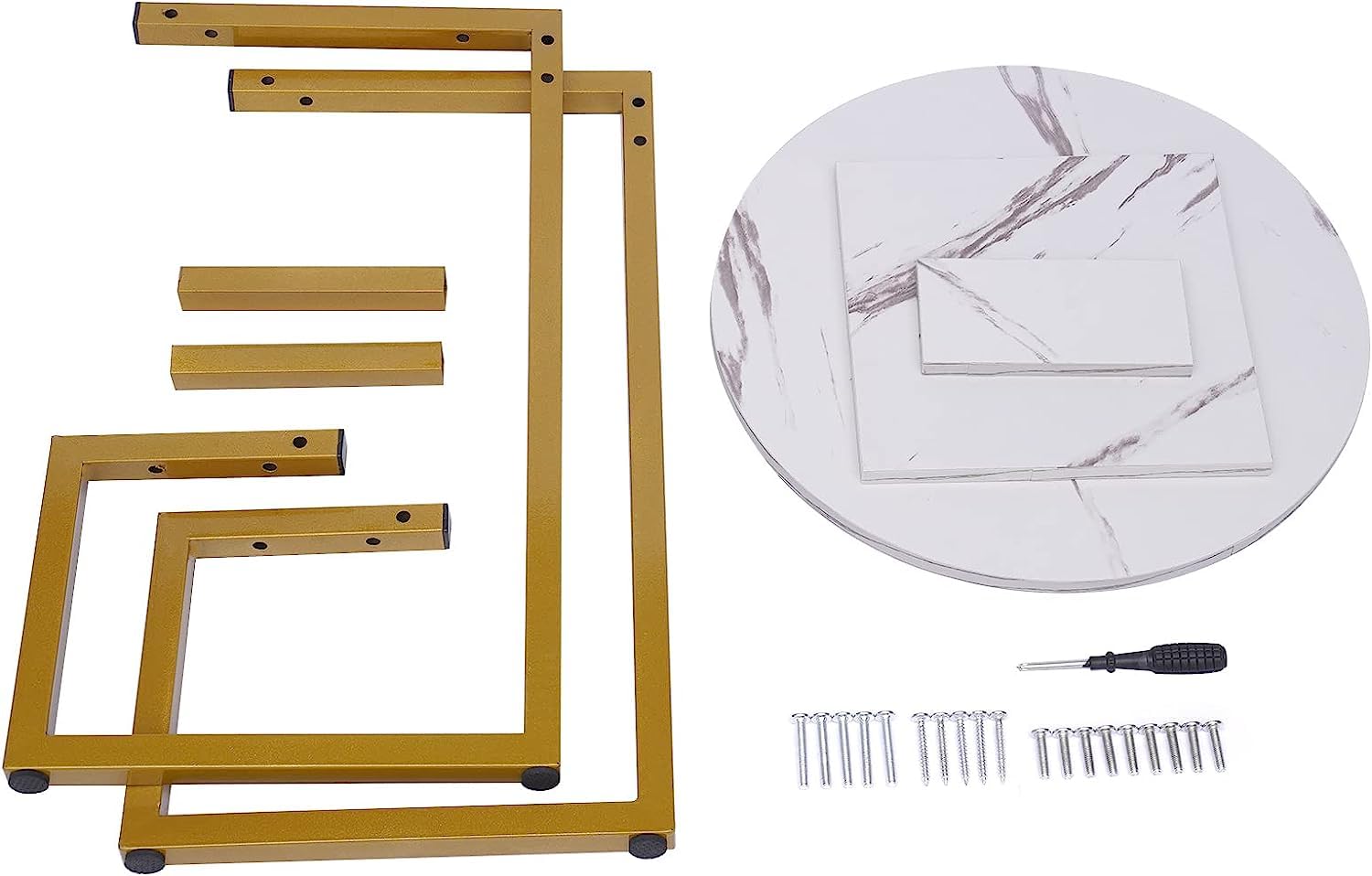 UPJAKS Beistelltisch Moderner marmorierter Beistelltisch, 2 Etagen, Sofa-Couchtisch, 16-Zoll-Sockeltisch, kleines Snack-Tablett, Tischdisplay für Wohnzimmer, Balkon, Schlafzimmer Tisch