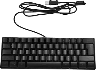 iFutniew Gaming Keyboard, 61 Keys Multicolor RGB Illuminated LED Backlit Wired Mini Keyboard Waterproof
