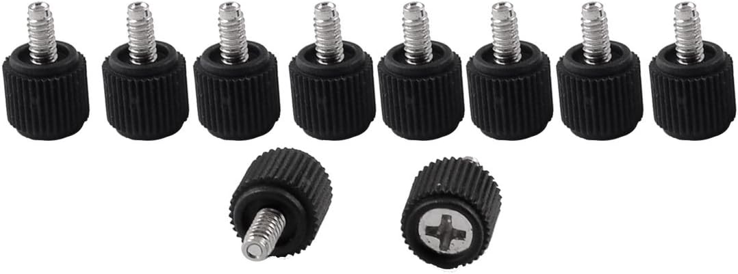 10 Nuts Black Cylinder Cap Grip 16mm Thread Metal Twists Panel Nuts Chassis Screw