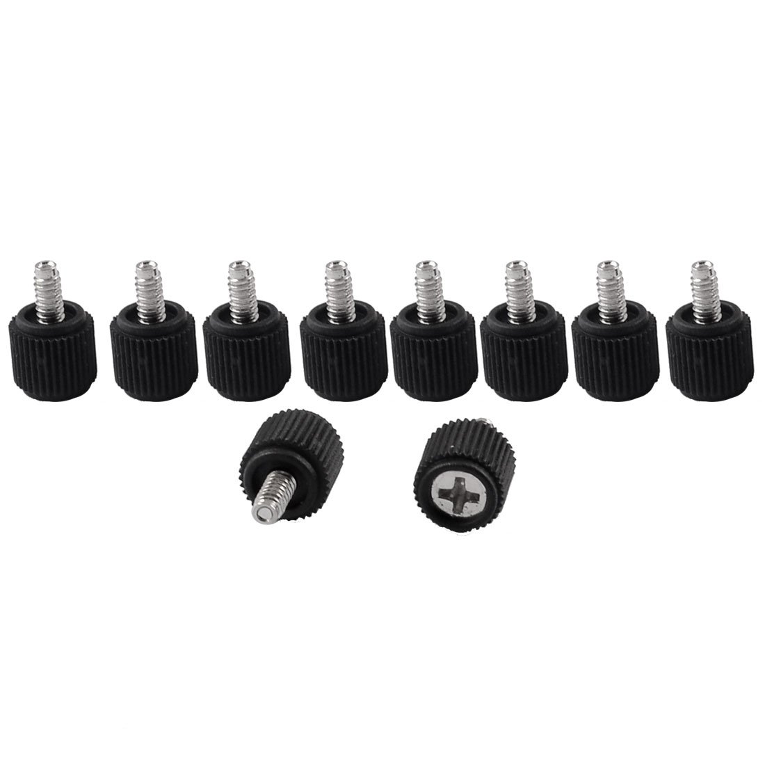 Aexit 10 Nuts Black Cylinder Cap Grip 16mm Thread Metal Twists Panel Nuts Chassis Screw