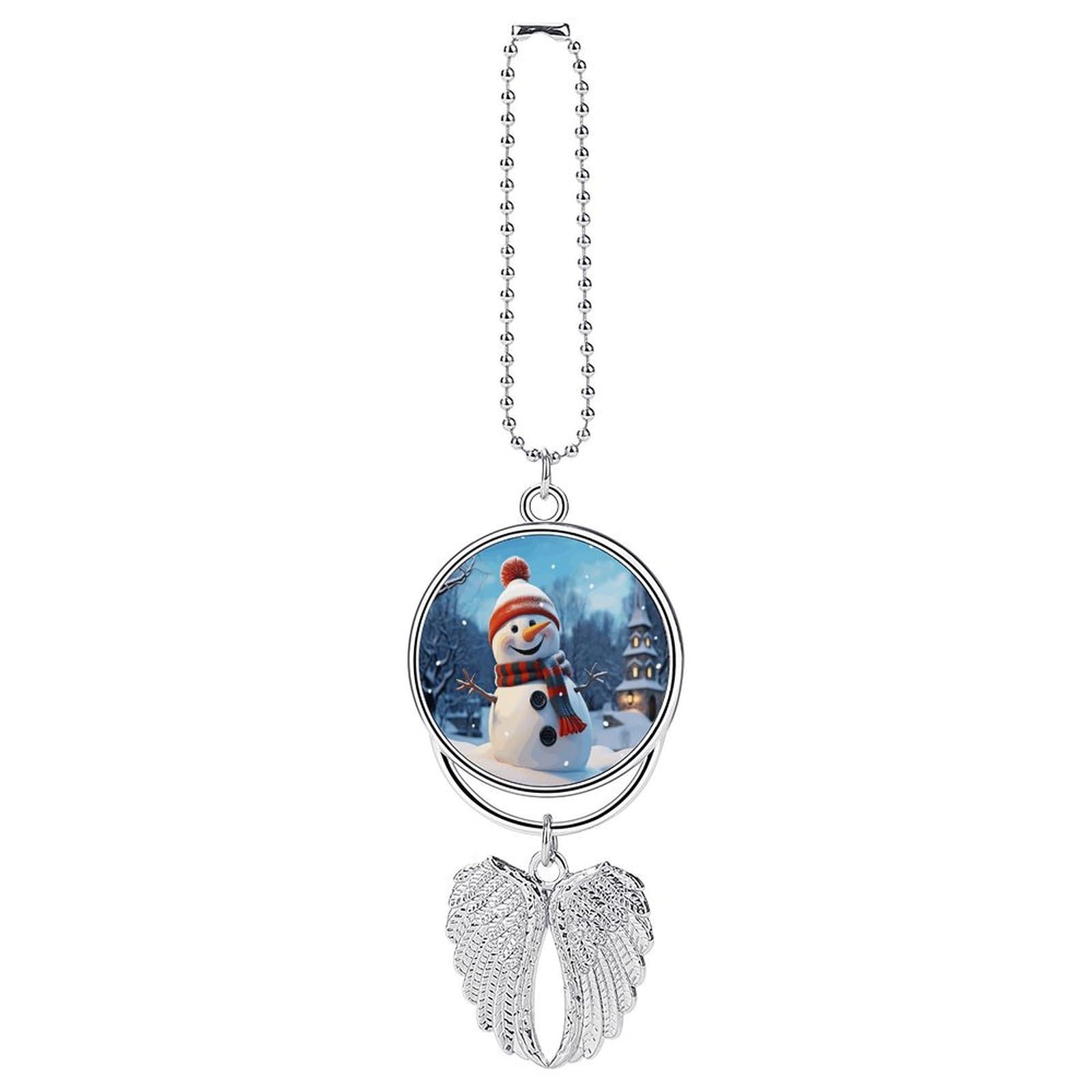 Happy Snowman Car Pendant Hanging Swing Auto Rear View Mirror Hanging Car Rear View Mirror Charm Truck Hanger Ornament Charm for Car Rear View Mirrors Accessories
