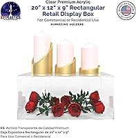 Vista 108 de Acrylic Display Riser Box Clear Plexiglass 12" x 12” x 19” No Lid Hollow Pedestal 5 Sided Display Trinkets Flowers Dust Cover Bin Collectible Items