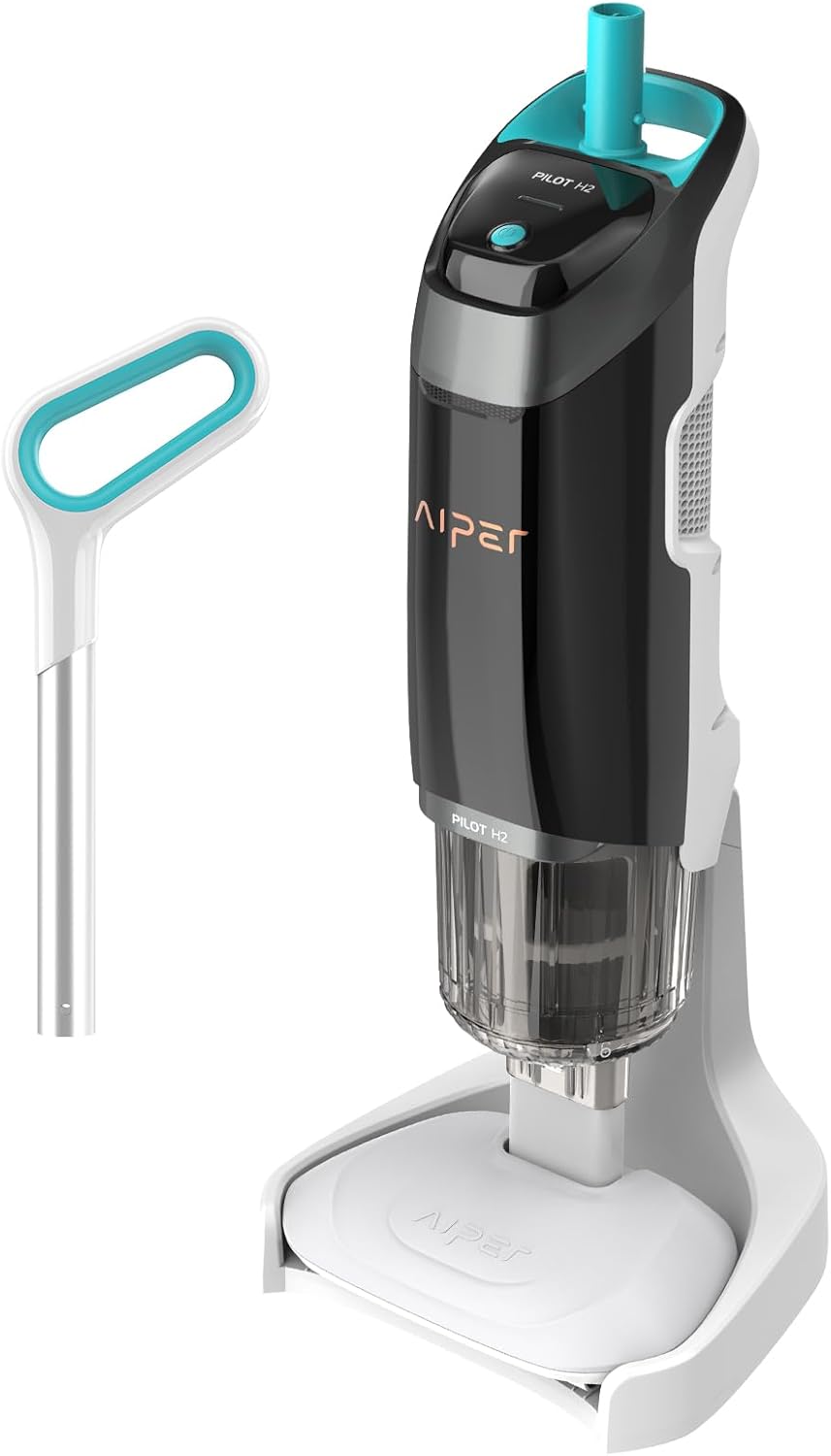 AIPER Pilot H2 Cordless Pool Vacuum, Handheld Rechargeable Swimming Pool Cleaner, 70 Min Running Time, Two Cleaning Modes, Hoseless Pool Vacuum for Above & Inground Pools, Hot Tubs Spa Vac (2024 New)