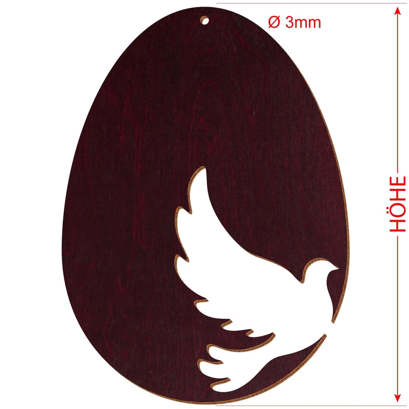 V2 - Uova di Pasqua in legno colorato, decorazione per Pasqua, motivo uovo di Pasqua 3, altezza (dimensione): 43 cm di altezza